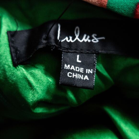 Lulus Floral Romper Open Back Green Multicolor Size Large Romantic - Picture 12 of 12